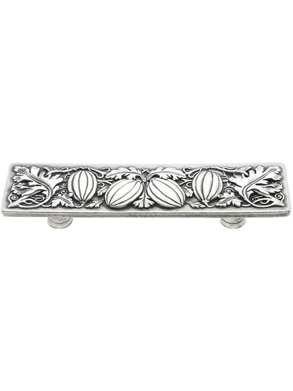 Autumn Squash Drawer Pull - 3 inch Center to Center in Brilliant Pewter.